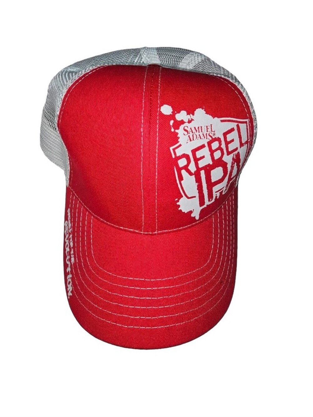 Samuel Adams Rebel IPA Trucker Hat Red White Snapback Mesh Beer Cap
